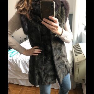 Brown Rabbit fur vest.
